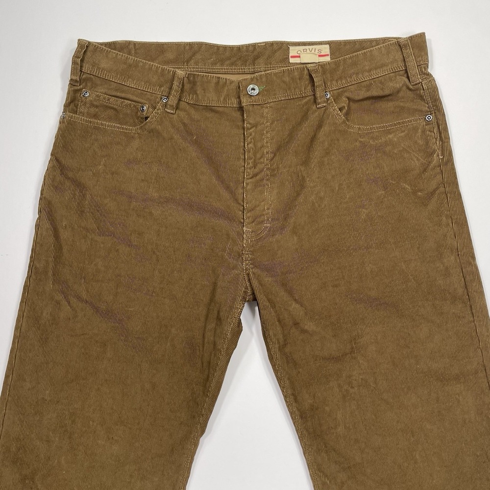 Orvis Corduroy Pants Men's 40x30 (40x29) Brown 5 Pocket Chino Dress Outdoor